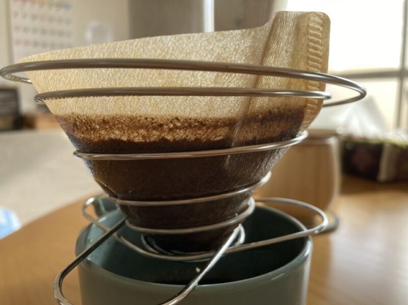 コーヒーフィルターホルダー側面から液漏れしていない確認画面。