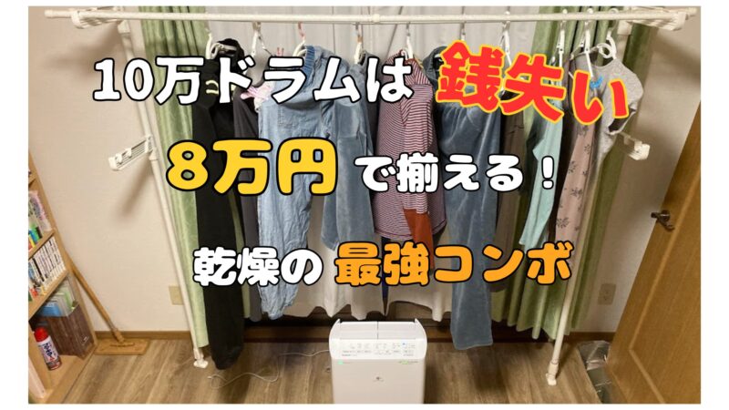 10万ドラム式洗濯機より8万円の窓枠物干しと衣類乾燥除湿機セットがおすすめな理由