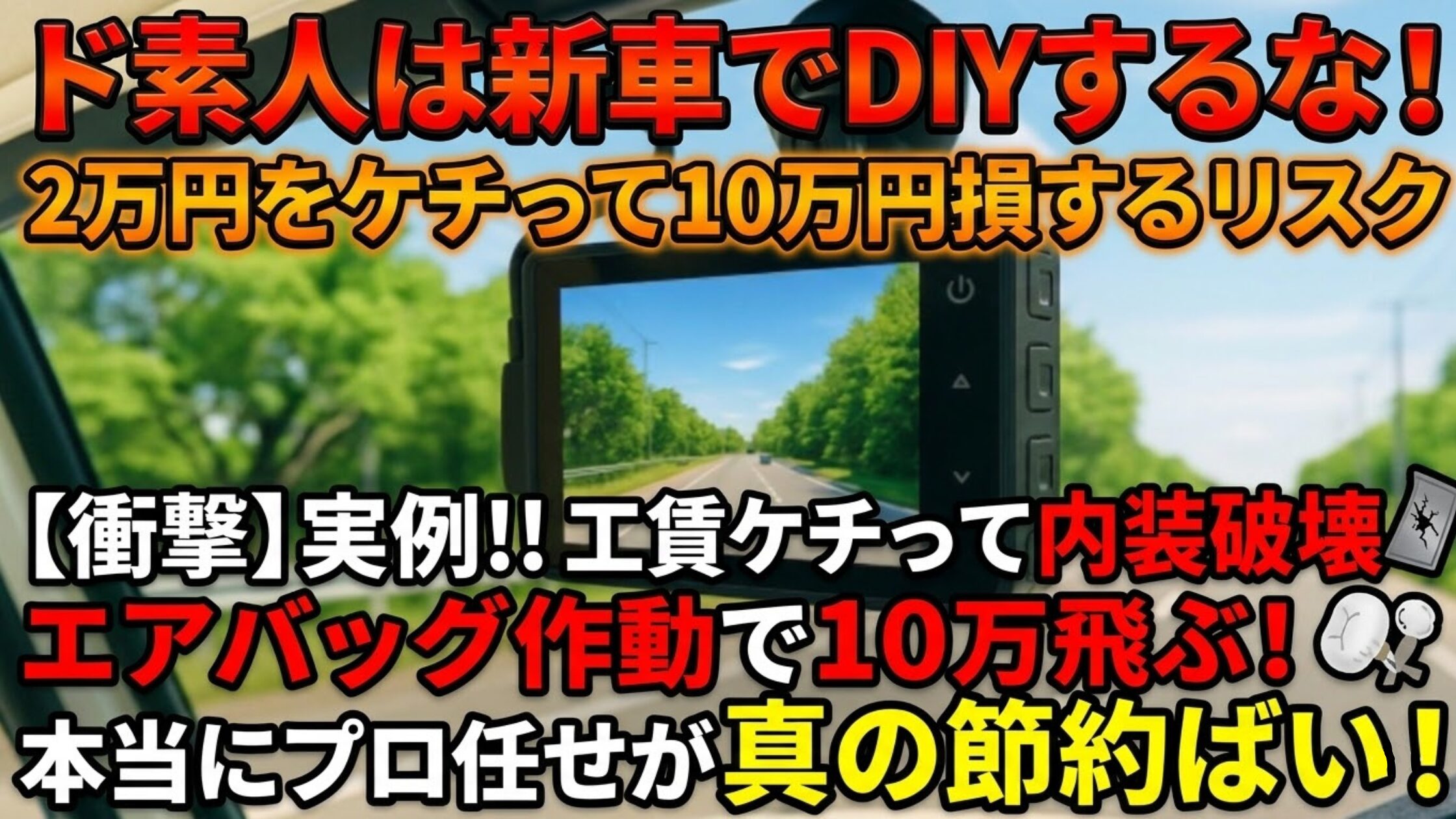 ドラレコ取付を新車DIYで失敗して10万損するリスクと、3.3万円でプロに任せる節約術の解説画像