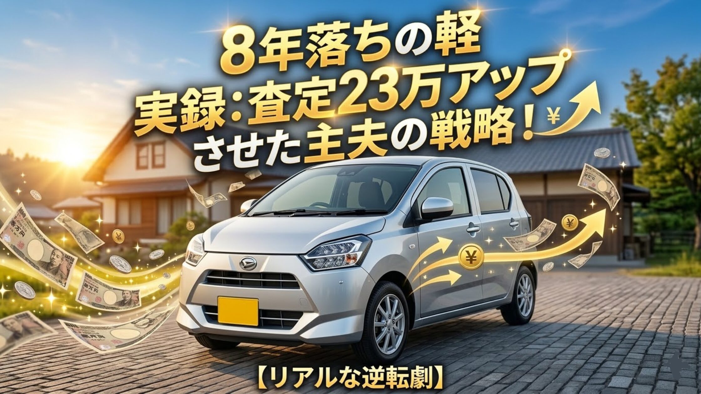 8年落ちの軽自動車ダイハツ・ミラの査定額を15万円から38万円（23万円アップ）に跳ね上げた実体験のアイキャッチ画像