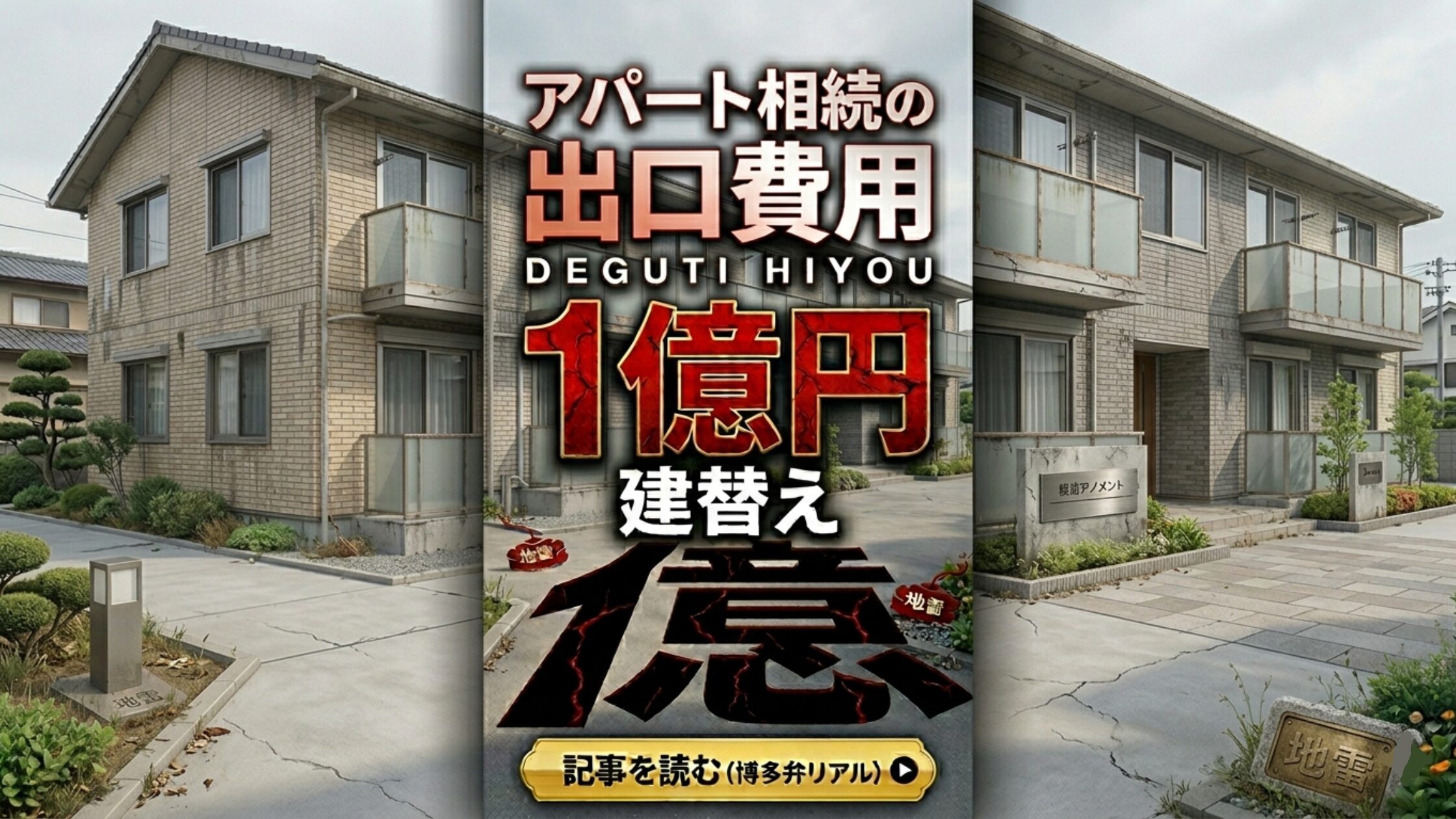 平成築のアパートと、アパート相続の出口費用・1億円規模の建替え費用をテーマにしたアイキャッチ画像
